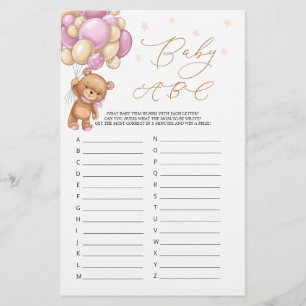 Baby Alphabet ABC Jeu Teddy Bear Baby shower
