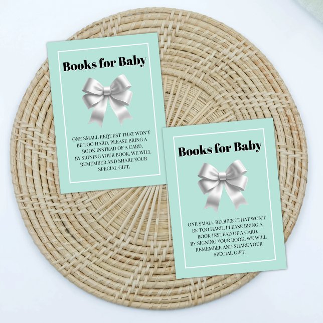 Baby and Co. Livres Turquoise Blue Bow pour carte  (Créateur téléchargé)