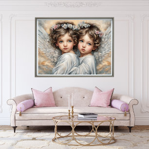Baby Angels Soeurs Art Moderne Poster