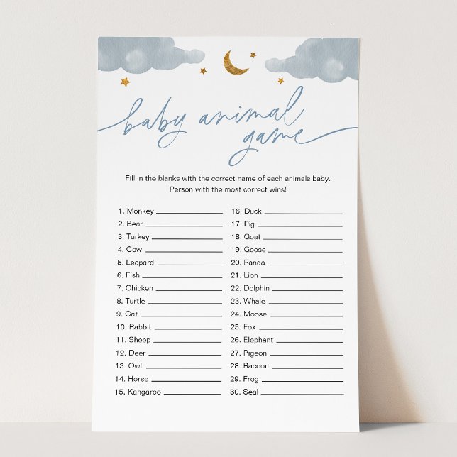Baby Animal Game Twinkle Little Star Baby shower (Créateur téléchargé)