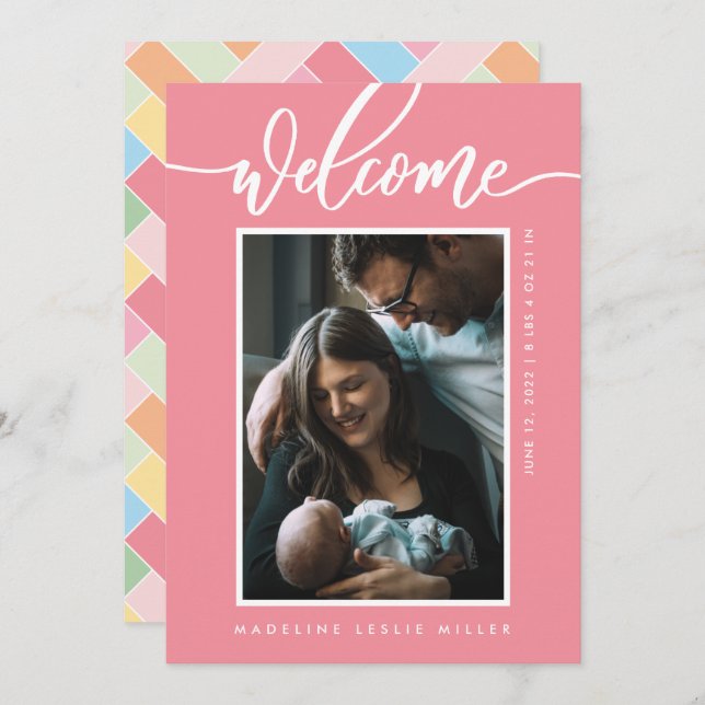 BABY ANNOUNCEMENT Add Your Photo (Devant / Derrière)