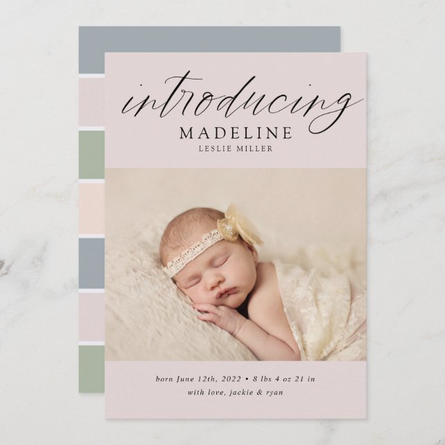 BABY ANNOUNCEMENT Add Your Photo (Devant / Derrière)