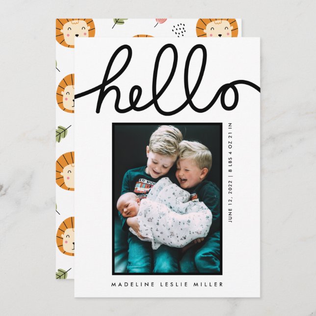 BABY ANNOUNCEMENT Add Your Photo (Devant / Derrière)