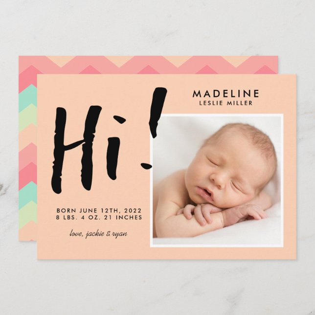 BABY ANNOUNCEMENT Add Your Photo (Devant / Derrière)