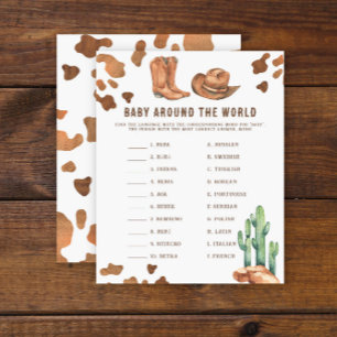 Baby Around the world - Baby shower Cowboy