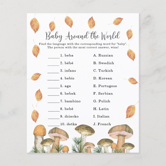 Baby Around the world - Baby shower Game (Devant)