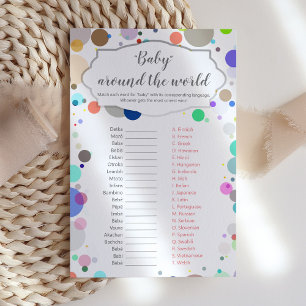"Baby around the world" Baby shower Jeu
