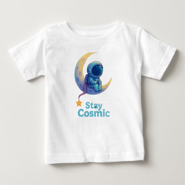 Baby Astronaut “Stay Cosmic” T-Shirt – Cute Space  (Devant)