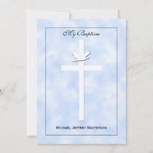 Baby Baptism Christening Invitation Garçon Invitat