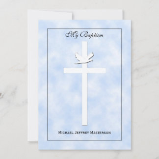 Baby Baptism Christening Invitation Garçon Invitat