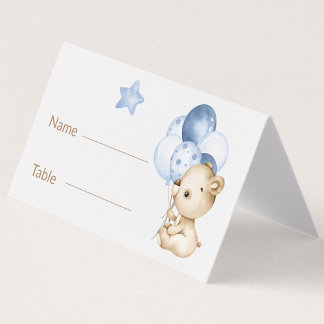 Baby Bear Baby Boy Baby shower Cartes de table