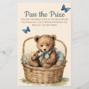 Baby Bear Boy Baby shower Passez le jeu du prix