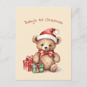 Baby Bear First Christmas Greeting Carte de vacanc