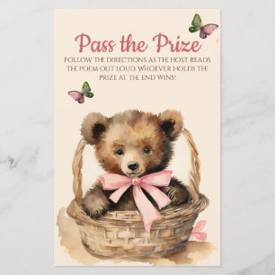 Baby Bear Girl Baby shower Passez le jeu du prix