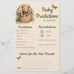 Baby Bear Neutral Baby Predictions Carte conseil