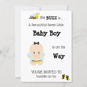 *~* Baby Bee mignonne Baby Boy Shower Invitation