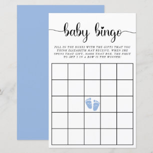 Baby Bingo Blue Baby Boy Shower Jeu