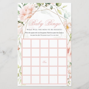 Baby Bingo Blush Floral Girl Jeux Baby shower