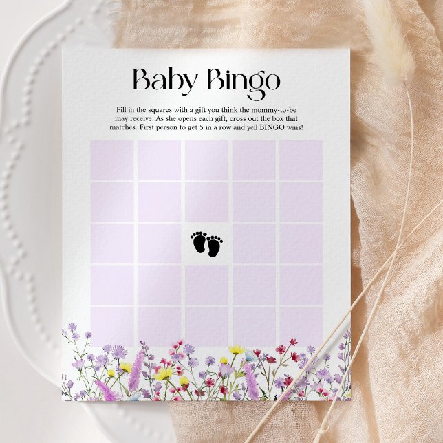 Baby Bingo Boho Fleur sauvage Floral Baby shower C (Créateur téléchargé)