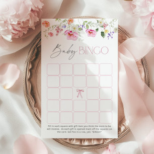 Baby Bingo Fleur sauvage Bow baby shower