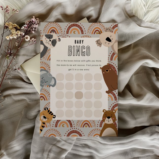 Baby Bingo Woodland Animals Neutral Baby Shower (Créateur téléchargé)
