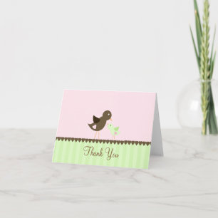 Baby Bird Baby shower Merci Carte de note