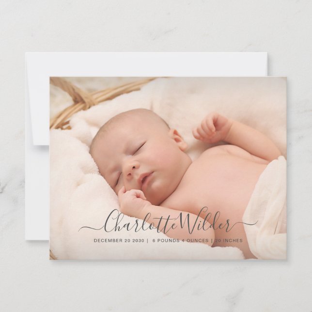 Baby Birth 2 Photos Faire-part (Devant)