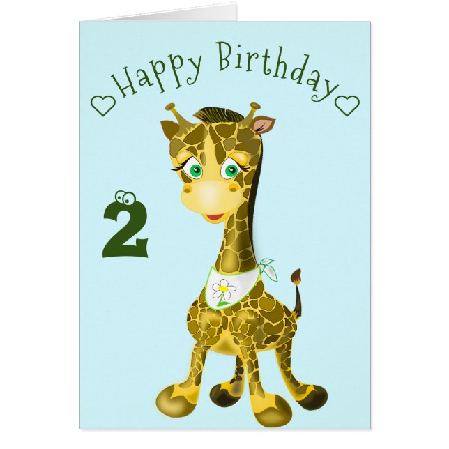 Baby Birthday Card Happy Baby Giraffe - Votre text (Devant)