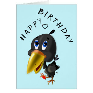 Baby Birthday Card Little Bird with Heart Gift