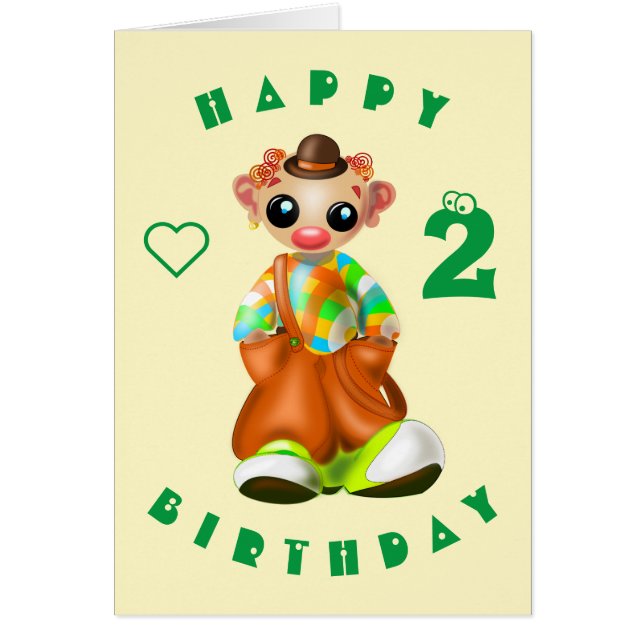 Baby Birthday Card Little Clown - Votre texte (Devant)