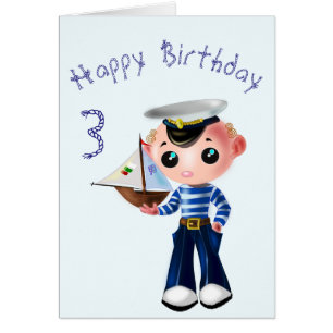 Baby Birthday Card Little Sailor - Personnalisé