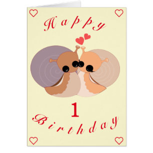 Baby Birthday Card Little Snail Couple - Votre tex