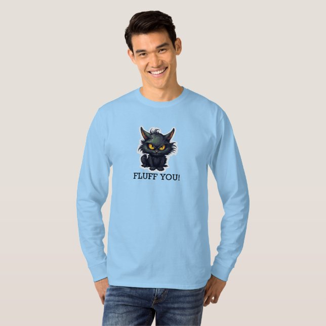 Baby Black Cat Design - T-shirt à manches longues  (Devant entier)