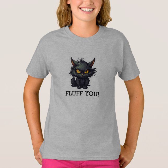 Baby Black Cat Design - T-Shirt de base pour fille (Devant)