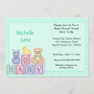 Baby Blocks Shower Invitation