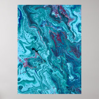 Baby Blue 3 affiche d'art abstrait dynamique Impre