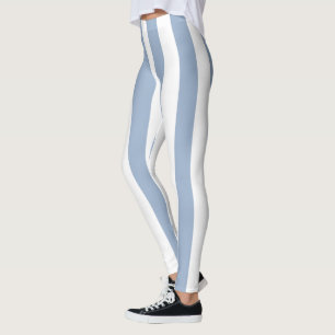 Baby Blue & White Leggings rayées