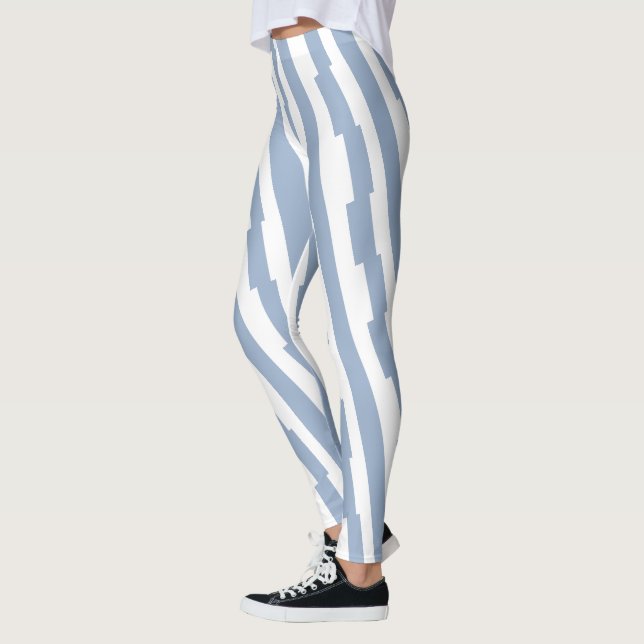 Baby Blue & White Stripe Leggings (Gauche)