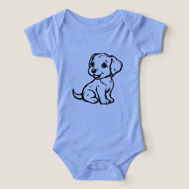 Baby Bodysuit with Black Golden Retriever Puppy De (Design Recto)