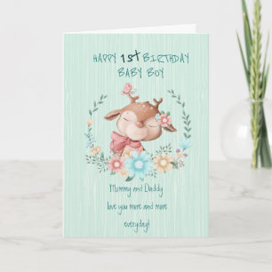 Baby Boy 1er. Carte d'anniversaire