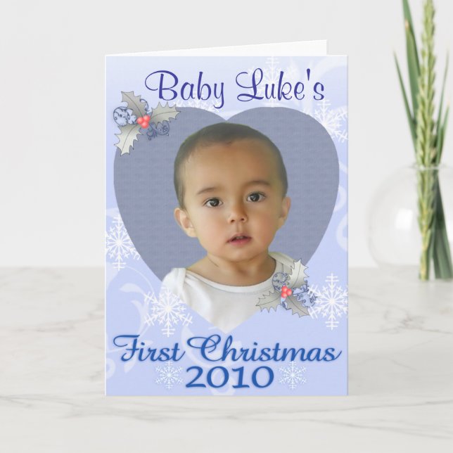 Baby Boy 1ère carte de Noël (Devant)