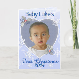 Baby Boy 1ère photo Carte de Noël