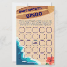 Baby Boy À Bord Baby shower Bingo Game Card