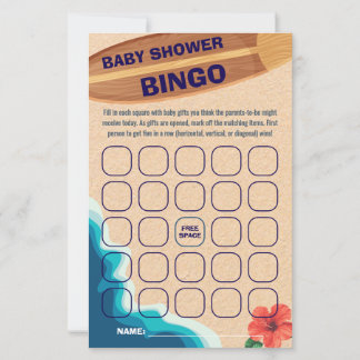Baby Boy À Bord Baby shower Bingo Game Card