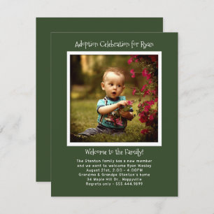 Baby Boy Adoption Party Photo Invitation Modèle