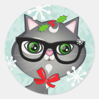 Baby Boy Amoureux des chats Stickers First Christm