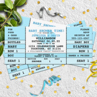 Baby Boy Baby shower Concert Billet Invitation