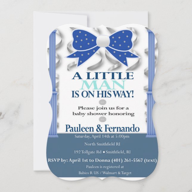 Baby Boy Baby Shower Invitations (Devant)