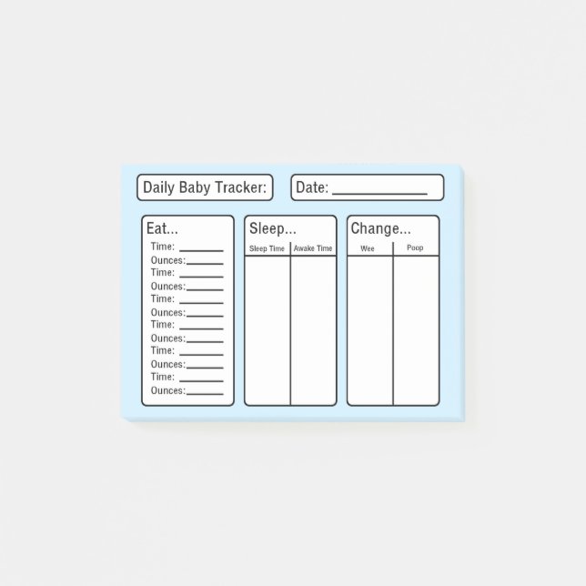 Baby Boy - Baby Tracker Post-it Notes (Devant)