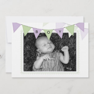 Baby Boy Banner drapeaux Birth Photo Faire-part
